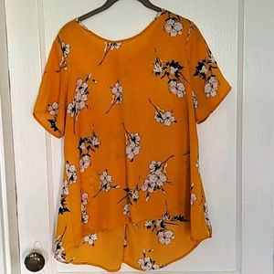 Marigold yellow sheer swing top